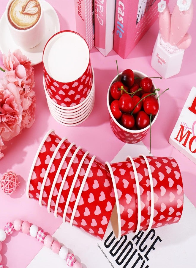 JarThenaAMCS مجموعة جارثينا إيه إم سي إس المكونة من 50 قطعة من أكواب الوجبات الخفيفة لعيد الحب، أوعية ورقية للاستخدام مرة واحدة بتصميم قلوب حمراء ووردية، مناسبة لحفلات الزفاف والذكرى السنوية وحفلات توديع العزوبية، 8 أونصة - Image 3